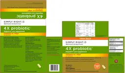 Label for 4X Probiotic Digestive Care Supplement