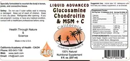 Label for Liquid Advanced Glucosamine Chondroitin & MSM + C