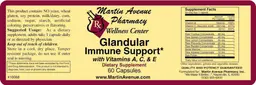 Label for Glandular Immune Support With Vitamins A, C, & E