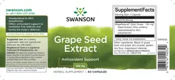 Label for Grape Seed Extract 100 mg