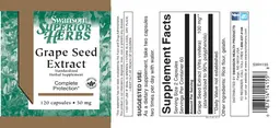 Label for Grape Seed Extract 50 mg