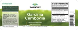 Label for Garcinia Cambogia 250 mg