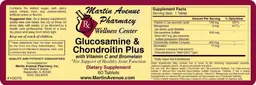 Label for Glucosamine & Chondroitin Plus With Vitamin C And Bromelain