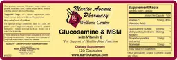 Label for Glucosamine & MSM With Vitamin C