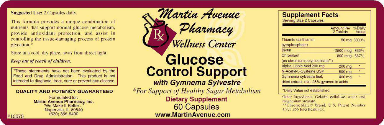 Label for Glucose Control Support With Gymnema Sylvestre
