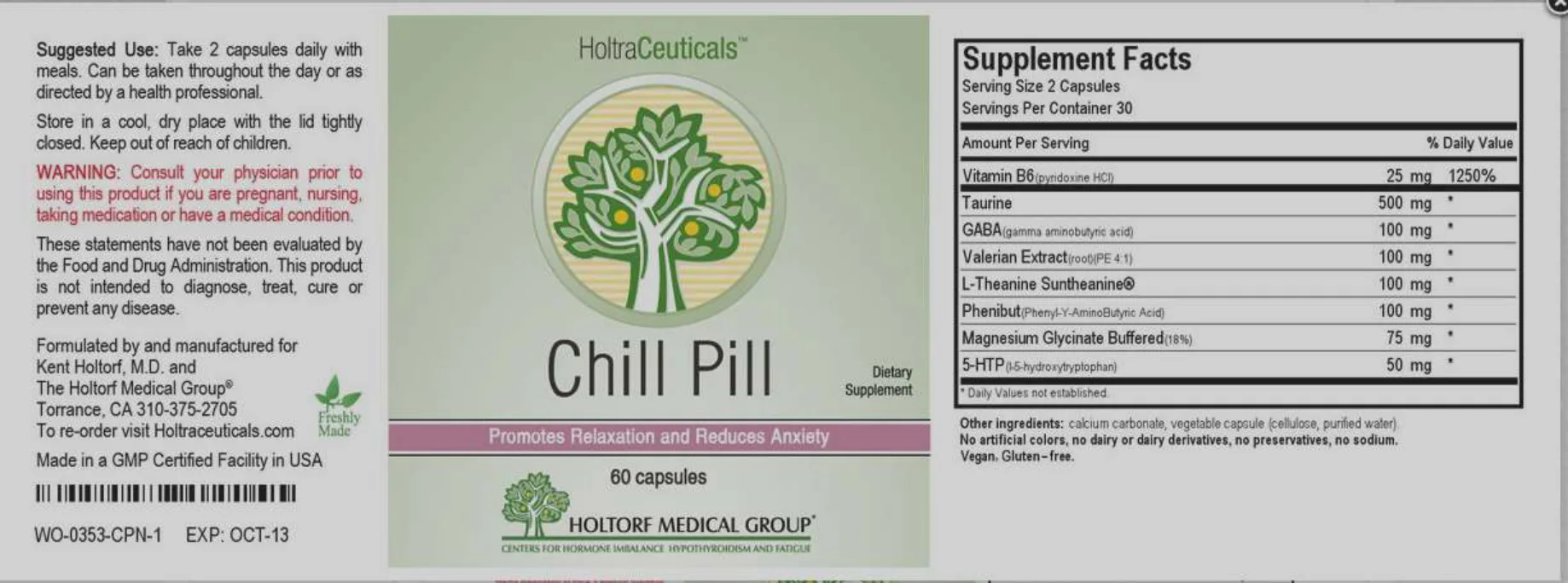 Label for Chill Pill