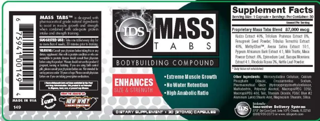 Label for Mass Tabs