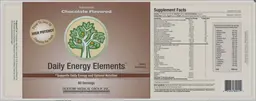Label for Daily Energy Elements Chocolate Flavored