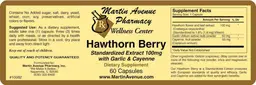 Label for Hawthorn Berry Standardized Extract 100 mg With Garlic & Cayenne