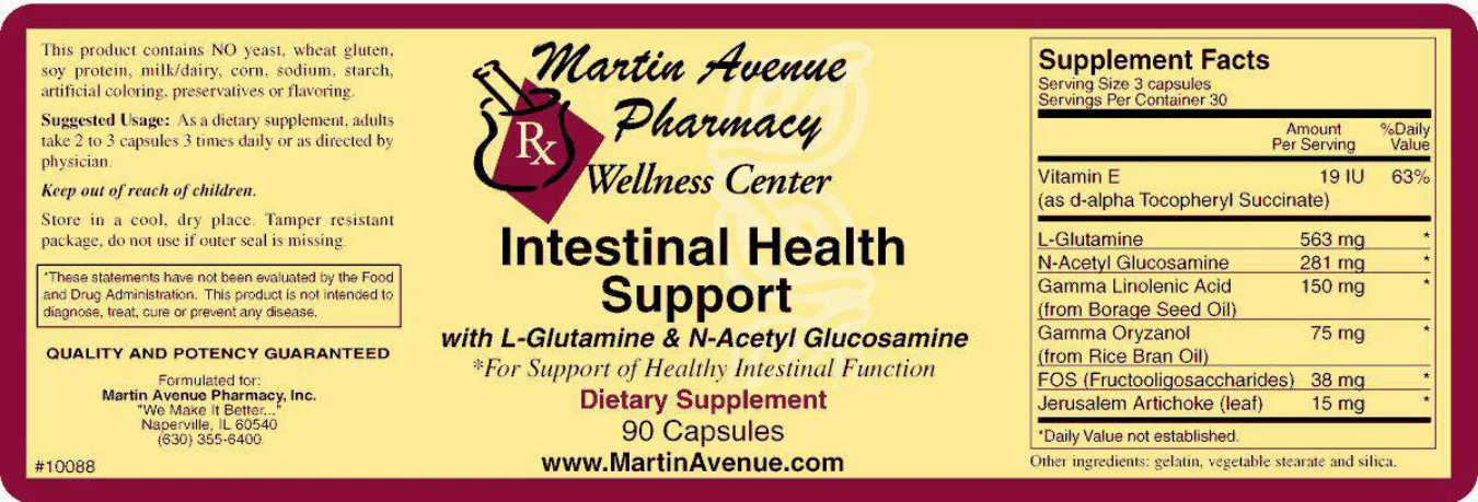 Label for Intestinal Health Support With L-Glutamine & N-Acetyl Glucosamine