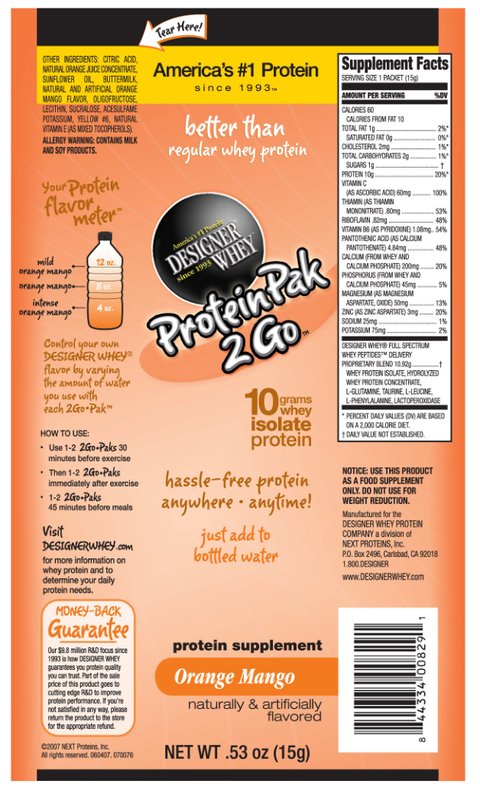 ProteinPak 2 Go Orange Mango