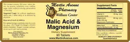 Label for Malic Acid & Magnesium