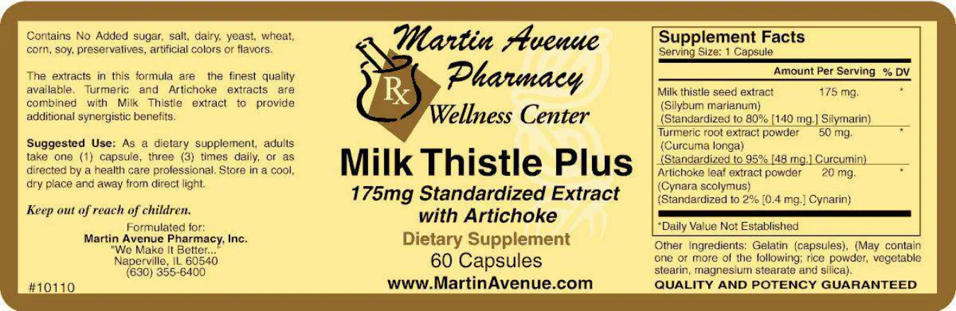 Label for Milk Thistle Plus 175 mg Standardized Extract With Artichoke