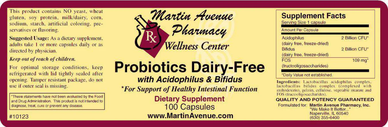 Label for Probiotics Dairy-Free With Acidophilus & Bifidus