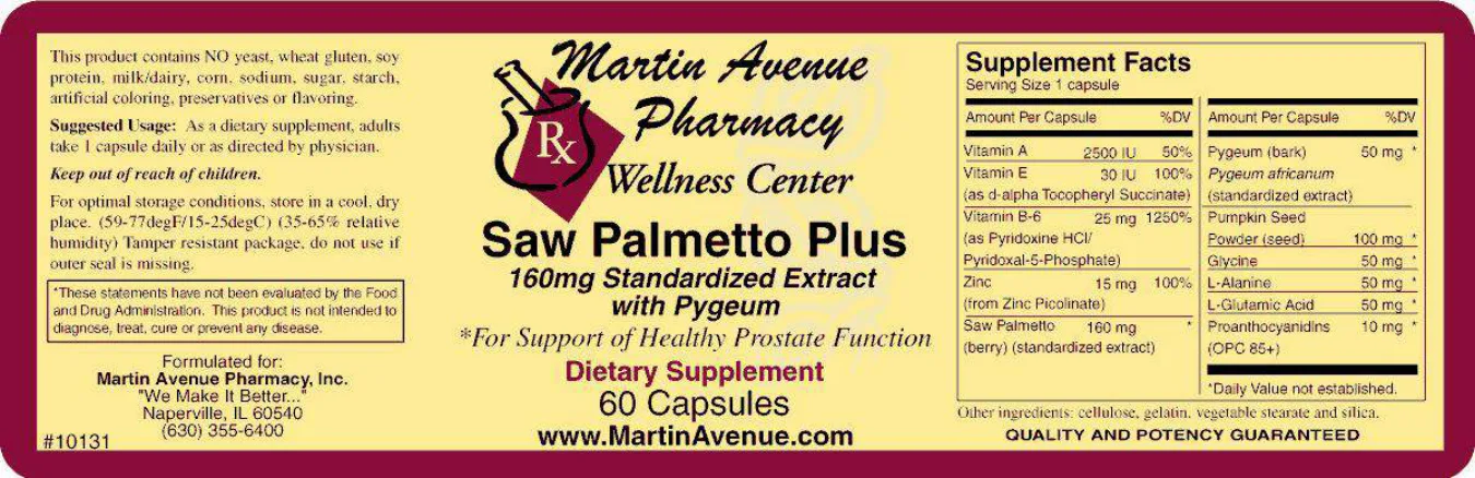 Label for Saw Palmetto Plus 160 mg Standardized Extract with Pygeum