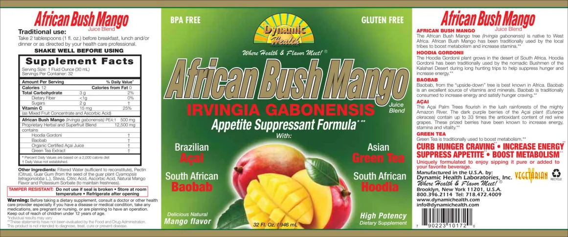 Label for African Bush Mango Juice Blend