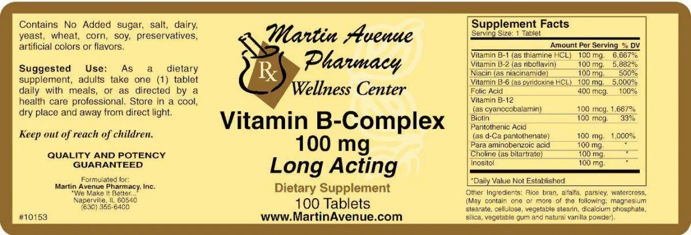Label for Vitamin B-Complex 100 mg