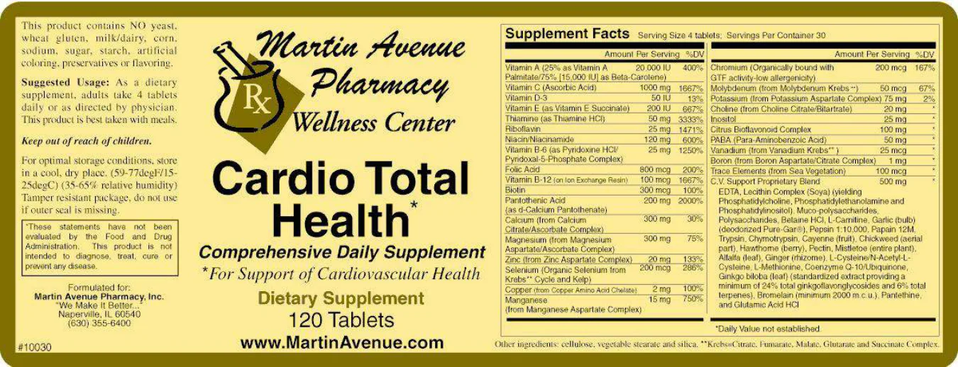 Label for Cardio Total Health