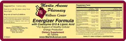 Label for Energizer Formula With Coenzyme Q10 & Lipoic Acid