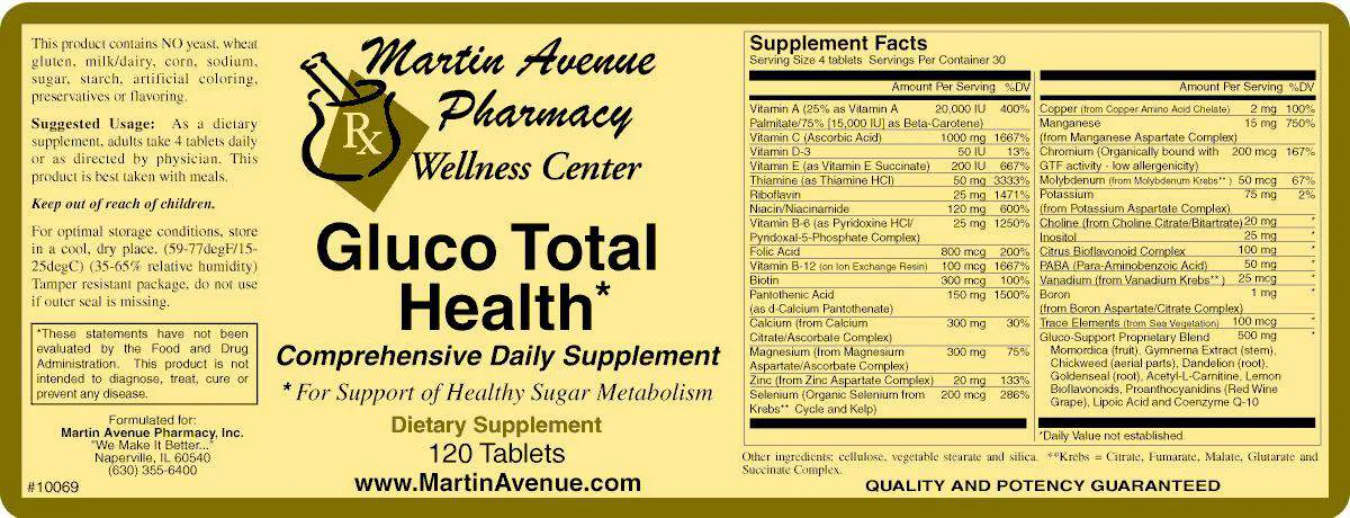 Label for Gluco Total Health