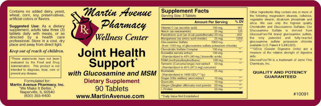 Label for Joint Health Support With Glucosamine And MSM