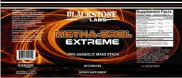 Label for Metha-Drol Extreme Pro-Anabolic Mass Stack