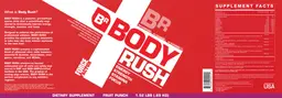 Label for Body Rush Fruit Punch