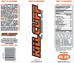 Label for Kill Cliff The Recovery Drink