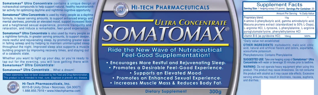 Label for Ultra Concentrate Somatomax