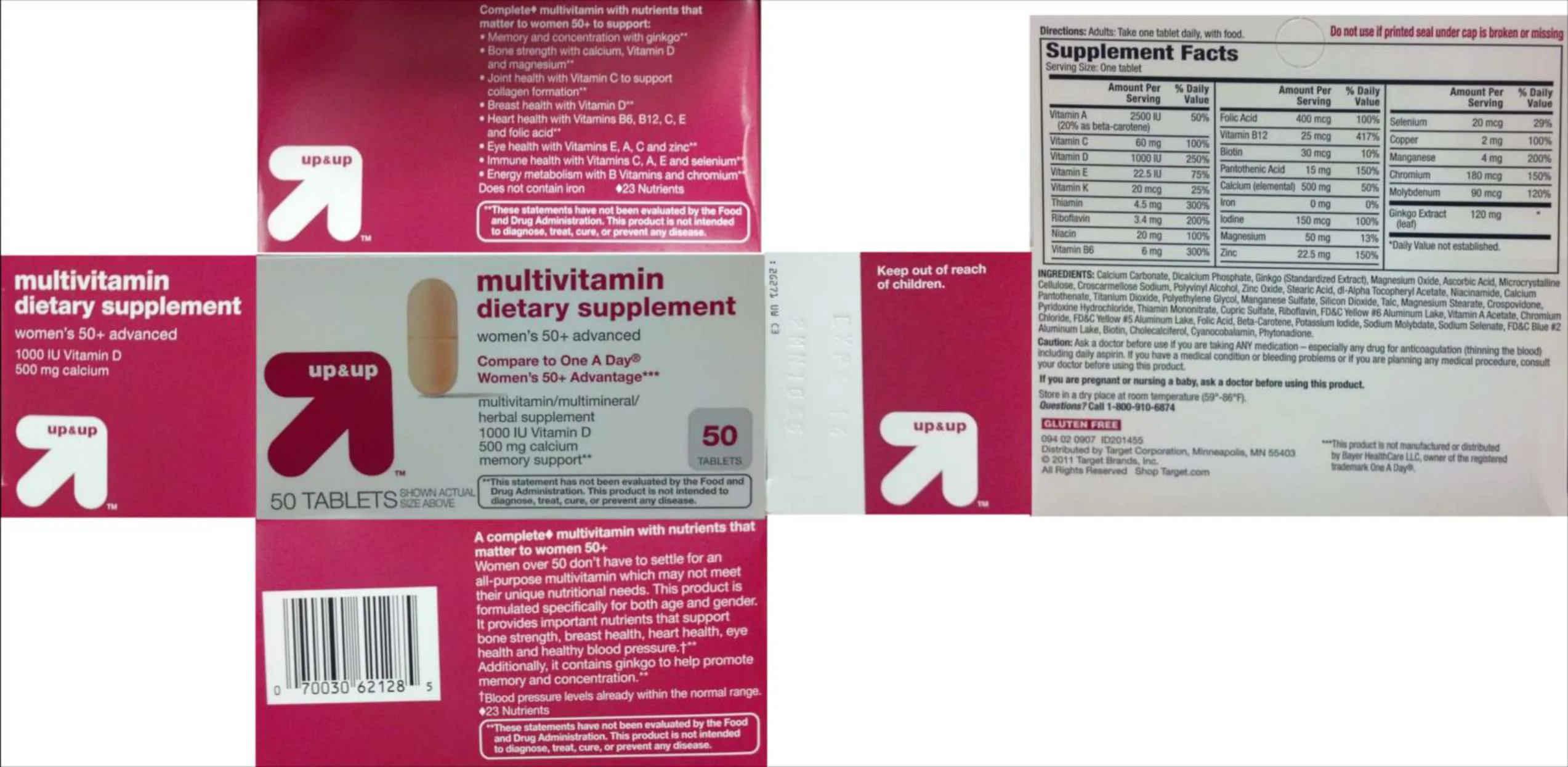 Label for Multivitamin Women's 50+ Advanced