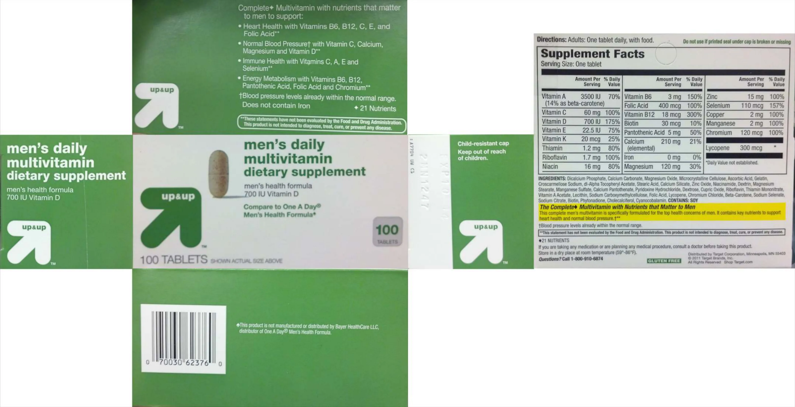 Label for Men's Daily Multivitamin
