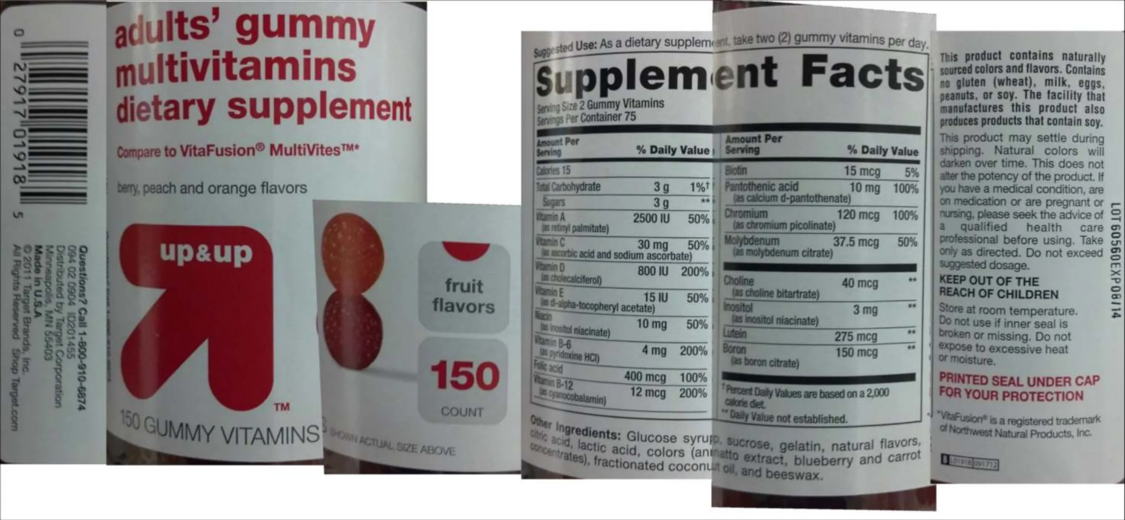 Label for Adult's Gummy Multivitamins