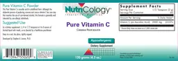 Label for Pure Vitamin C Cassava Root Source Powder