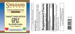 Label for Propionyl-L-Carnitine with Glycine GPLC Heart-Healthy Carnitine
