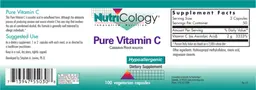 Label for Pure Vitamin C Cassava Root Source