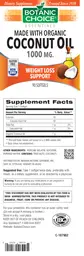 Label for Coconut Oil 1000 mg