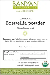 Label for Organic Boswellia Powder