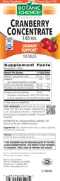 Label for Cranberry Concentrate 140 mg