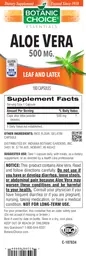Label for Aloe Vera 500 mg
