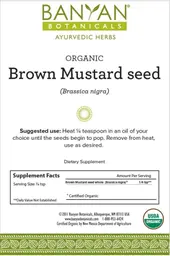 Label for Organic Brown Mustard Seed