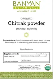 Label for Organic Chitrak Powder