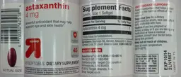 Label for Astaxanthin 4 mg