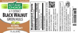 Label for Black Walnut Green Hulls