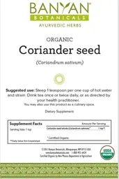 Label for Organic Coriander Seed