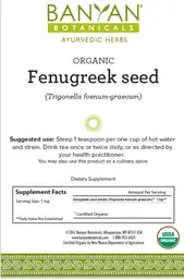 Label for Organic Fenugreek Seed