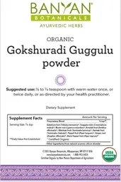 Label for Organic Gokshuradi Guggulu Powder