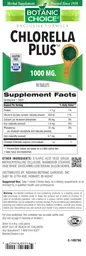 Label for Chlorella Plus 1000 mg