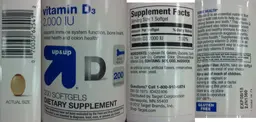 Label for Vitamin D3 2,000 IU