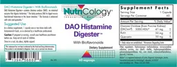 Label for DAO Histamine Digester with Bioflavonoids