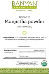Label for Organic Manjistha Powder